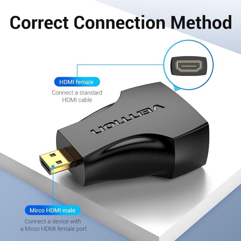 jack chuyển từ HDMI sang HD mini và HD micro chính hãng Vention