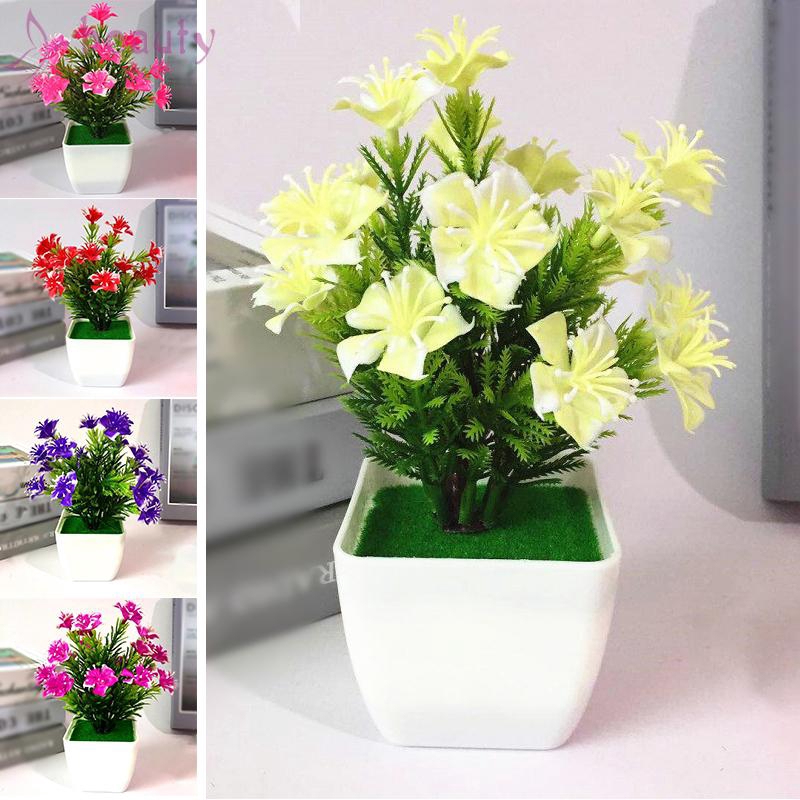 Artificial Bonsai Party Wedding Potted Craft Flower Plant Home Office Decoration Hotel Fake Simulated Mini 2019