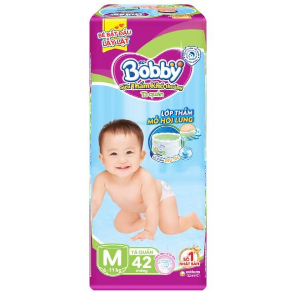 Tã quần Bobby M42 ( từ 6 -11kg) - HSD luôn mới