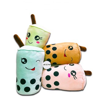 Trà sữa trân châu bông 15cm 3 màu Kem- Nâu- Xanh- Gấu bông dễ thương buenoo