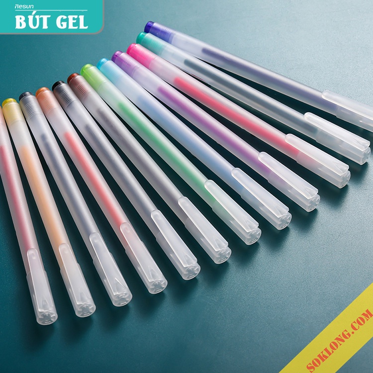 Bút mực gel nét 0.5mm Resun ghi chép tiện lợi Sổ KLONG, bút viết nhiều màu B18