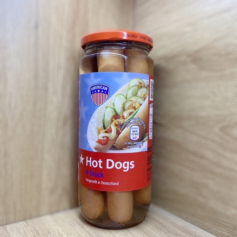 Xúc xích Đức American hot dog hũ 550g 6 cái