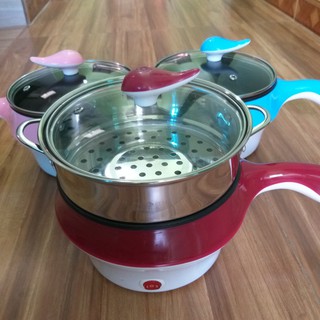 Nồi lẩu mini đa năng CHỐNG DÍNH - CHIÊN, XÀO, LẨU, NẤU CƠM có XỬNG HẤP