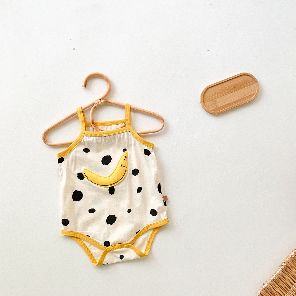 Áo liền quần hai dây in họa tiết hoa dễ thương cho bé gái sơ sinh