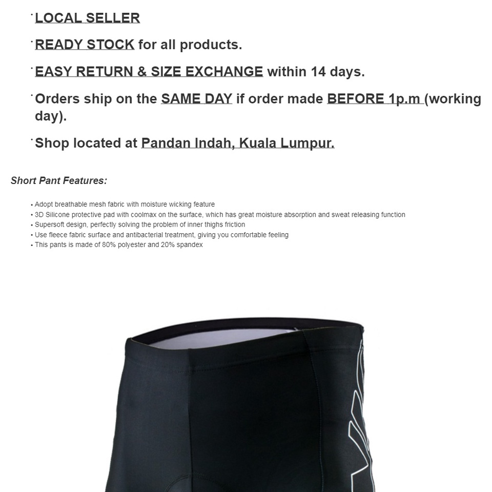 Hàng Mới Về Quần Short Đi Xe Đạp / Xe Máy Jersey P-Bkw Mới