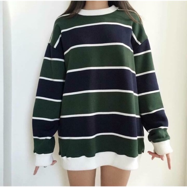 ÁO SWEATER SỌC XANH ĐEN - UNISEX - NEW ITEMS