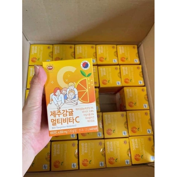 [Mẫu mới] Viên ngậm Vitamin C  JEJU Tangerine Multivita C Hàn Quốc 4000mg