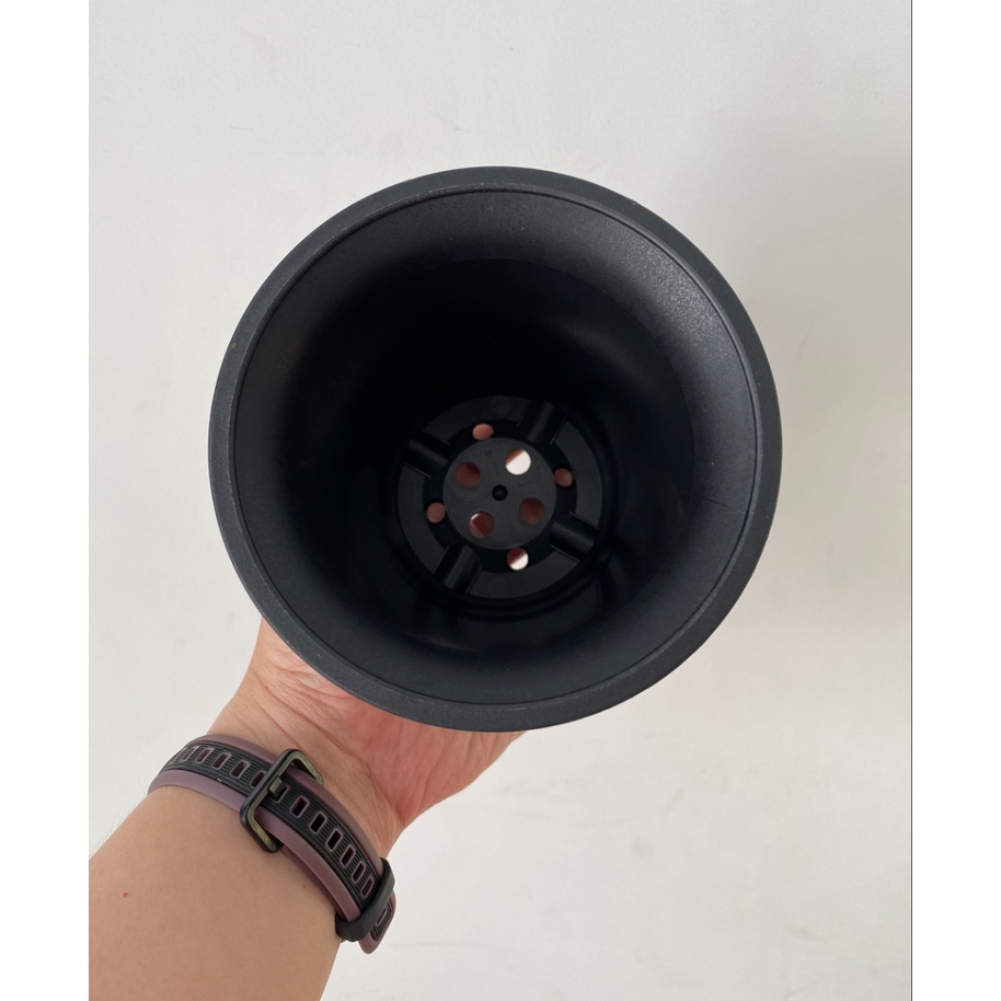 Chậu tròn loe TL03 đen KT 10.5x12