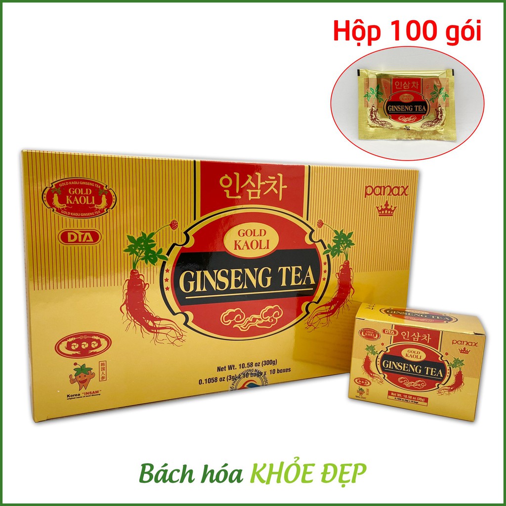 Trà nhân sâm Gold Kaoli Ginseng Tea Hộp 100 gói tăng cường sức khỏe - Nguyên liệu nhập khẩu Hàn Quốc | BigBuy360 - bigbuy360.vn