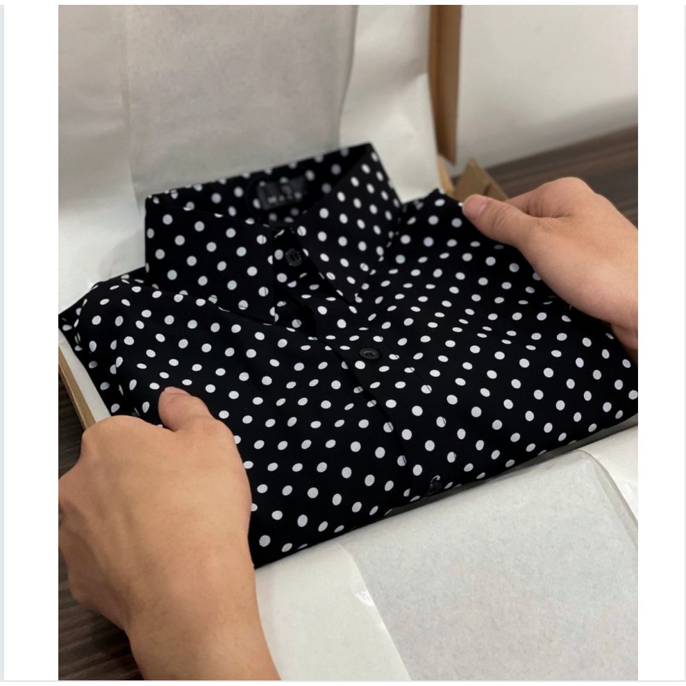 Áo sơ mi dài tay nam hoạ tiết chấm pi | MANDY CP Shirt