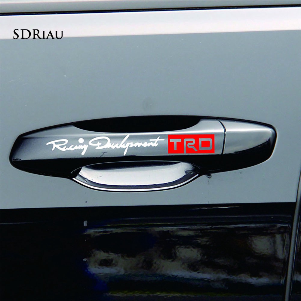 Set 4 đề can dán trang trí tay nắm cửa xe hơi hình dòng chữ Racing Development TRD phong cách cá tính