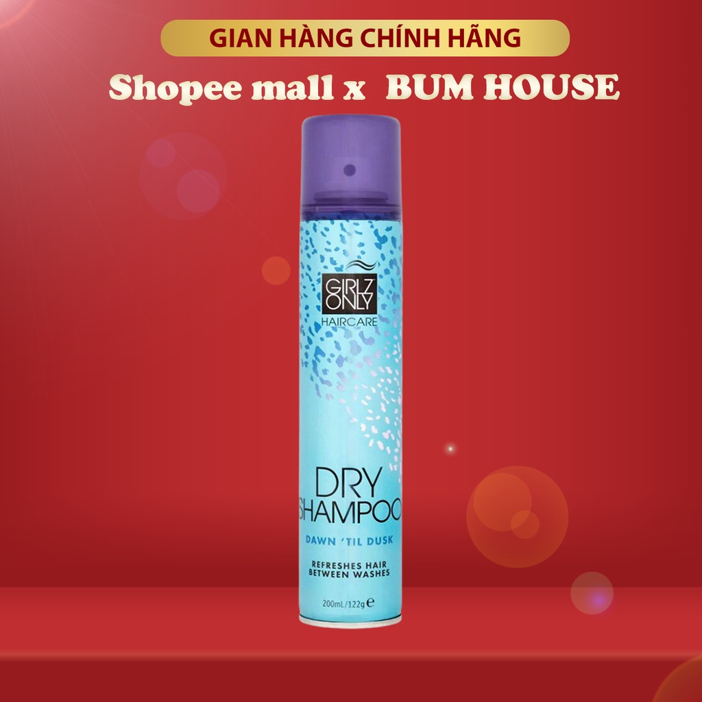 Dầu Gội Khô Girlz Only Party Nights / Dawn 'Til Dusk / Dazzling Volume / For Brunettes / No Residue Nude 200ml