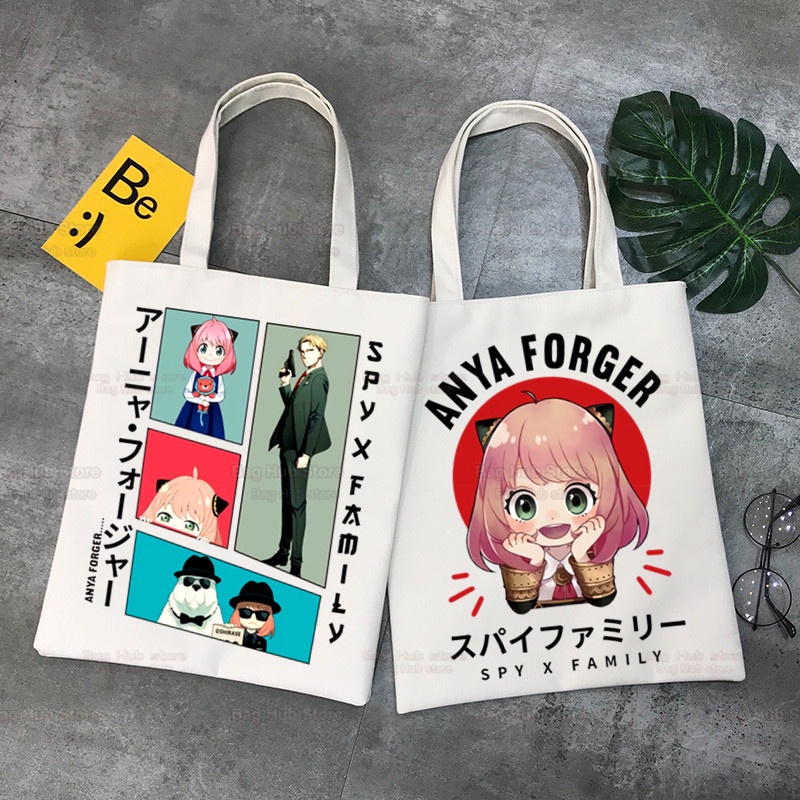 Túi tote vải trắng IN HÌNH Spy x Family Gia đình điệp viên anime chibi phụ kiện thời trang