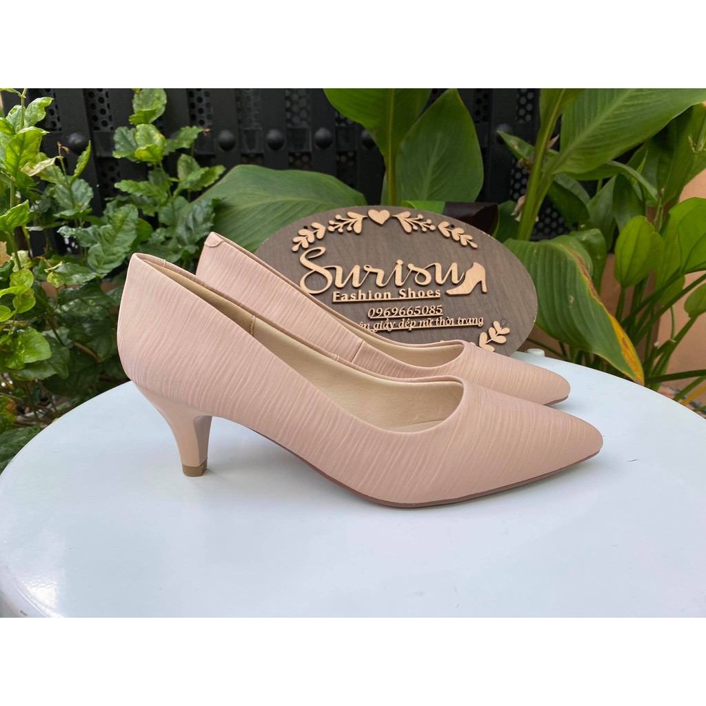 Cao gót 5cm si vân mới lót mút rất êm - Ms: 5240