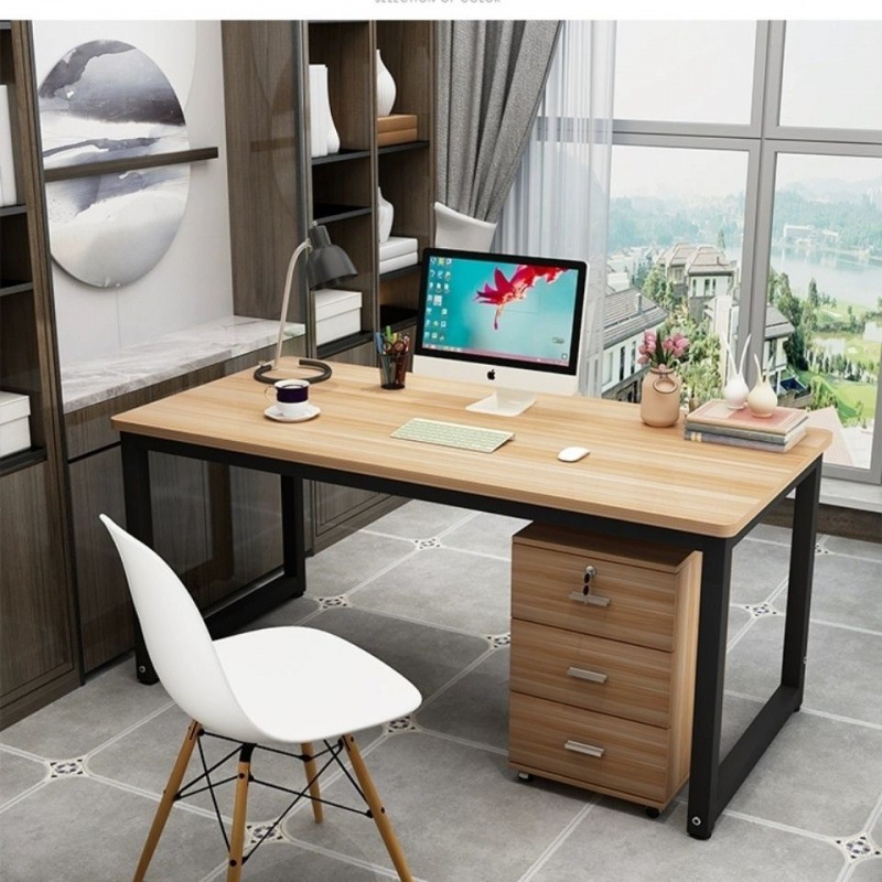 Bàn làm việc văn phòng có tủ cabinet 3 ngăn để đồ đa năng, bàn học tại nhà BVP002 gỗ hàng min An Cường - Made by SÀNH