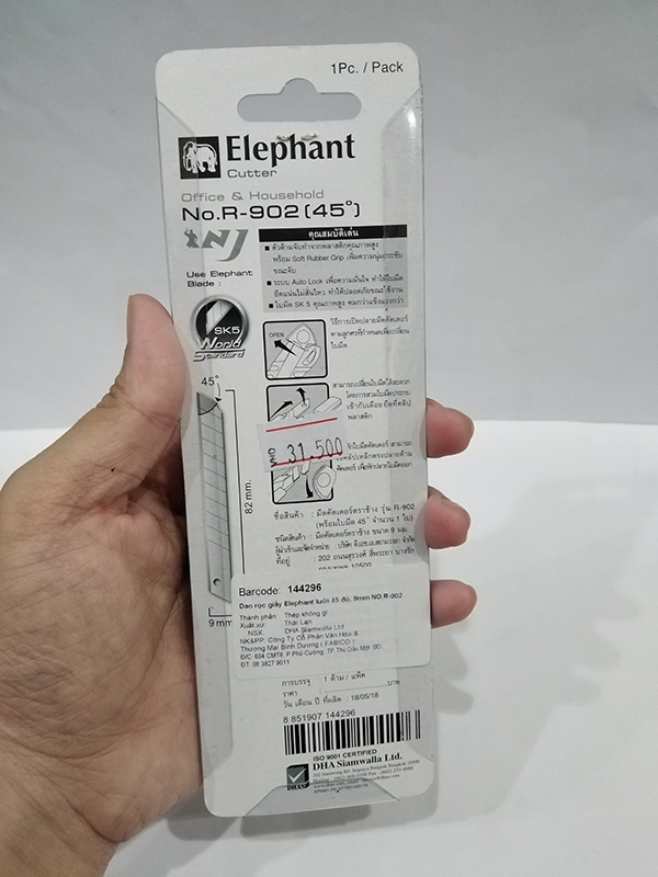 Dao Rọc Giấy Elephant No.R-902 - Lưỡi 45° - 9mm