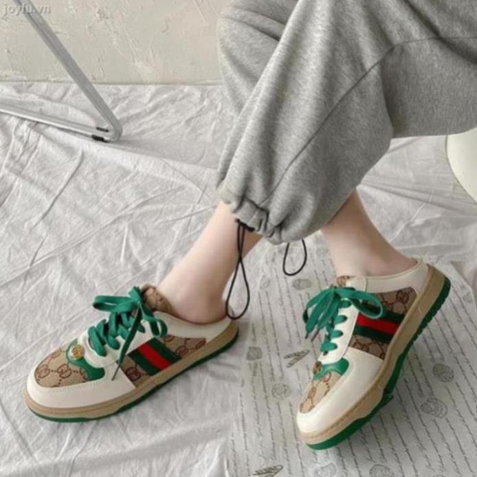 Giày sục 𝐆𝐮𝐜𝐜𝐢 nữ,.❇️rẻ vô địch❇️ Sục Thể thao nữ 3 sọc GC cực chất hàng cao cấp