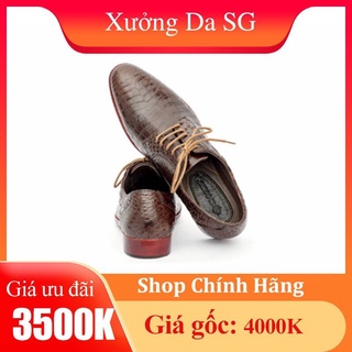 Giầy Tây Xỏ Dây Da Cá Sấu Cao Cấp