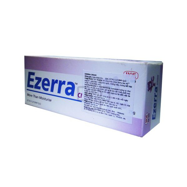 EZERRA CREAM 25G. LÀM DỊỤ NHẸ TRIỆU CHỨNG DA KHÔ, NGỨA, NẨM ĐỎ, DƯỠNG ẨM DA CHO BÉ