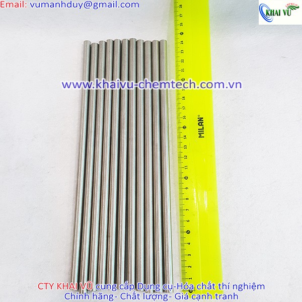 1 cái Ống dẫn hóa chất chất lỏng (ống mao dẫn) bằng INOX dày 1mm dài 25cm phi trong 0.6cm phi ngoài 0.8cm