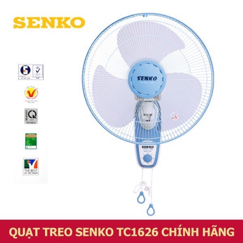 CÓ GRAB Quạt treo tường 2 dây SENKO TC16-TC1626  bảo hành 24 tháng chính hãng màu ngẫu nhiên