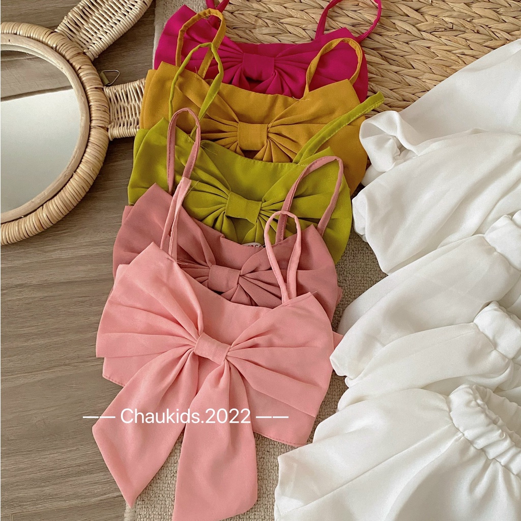 Set 2 dây nơ to quần bồng trắng bé gái