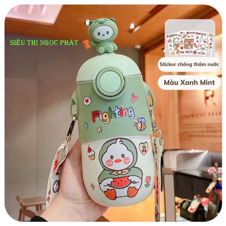 [CỰC XỊN XÒ] Bình Giữ Nhiệt hình Gấu IMEBOBO 500ml có dây đeo cho bé yêu