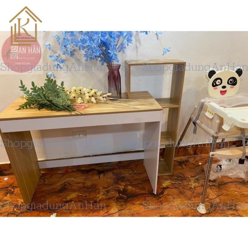 Bàn làm việc , bàn học dáng chữ L kèm giá để sách tiện lợi-6868