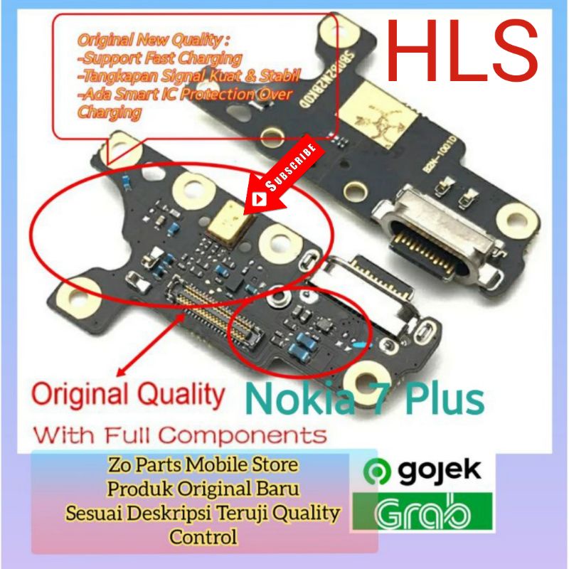 Cụm chân sạc Nokia 7 plus chính hãng Original