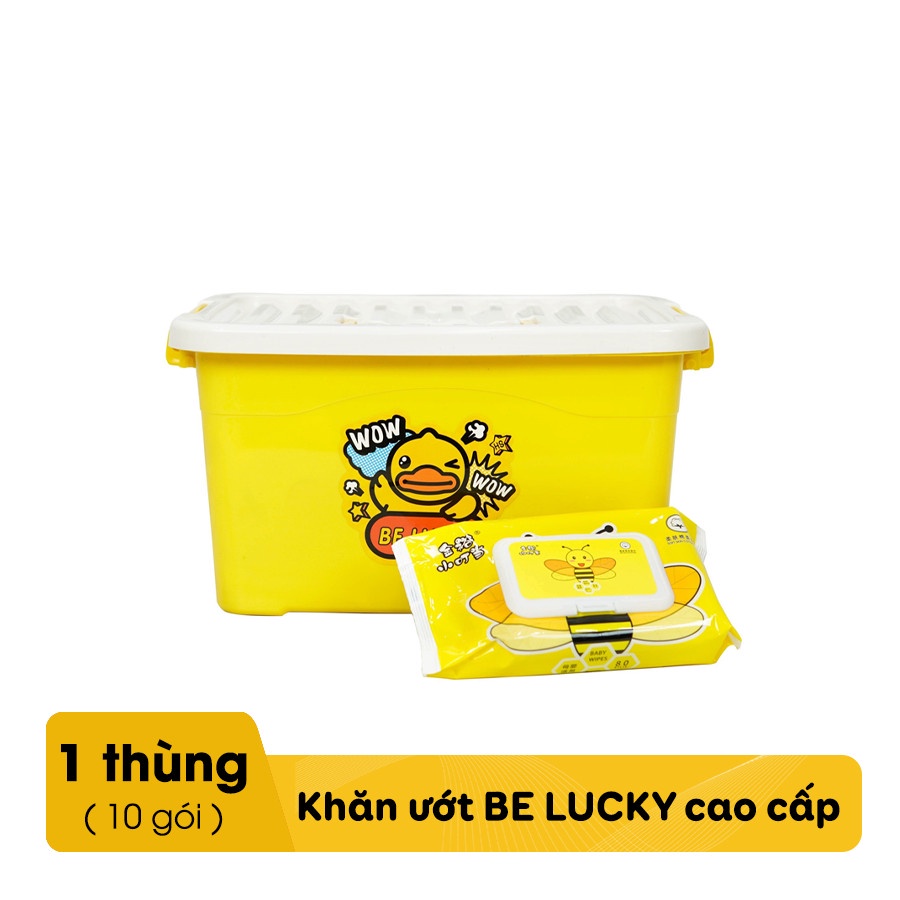 Thùng 10 gói Giấy ướt Sipiao hình con ong vàng.