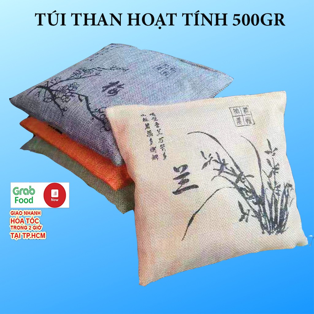 Túi Than Tre Hoạt Tính Hút Độc 500g,Hút Mùi, Khí Độc Cho Ô Tô,Tủ Lạnh, Phòng Ngủ Làm Từ 100% Than Tre An Toàn Sức Khoẻẻ