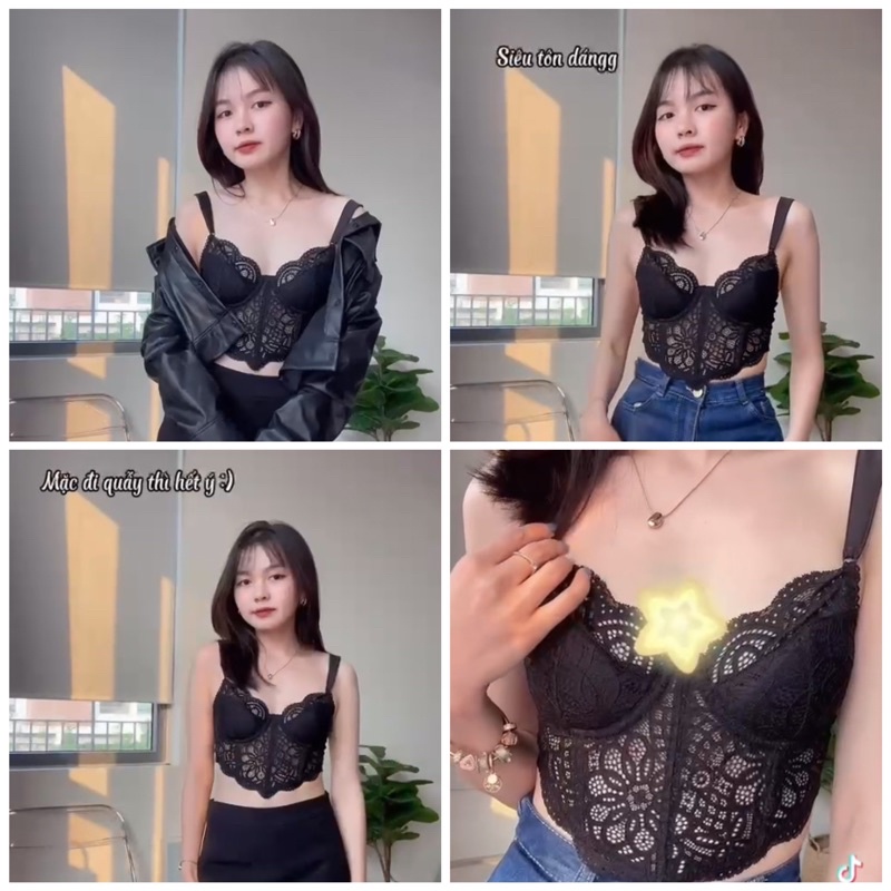 Áo corset chéo nhọn tôn eo siêu đỉnh, mút mỏng | BigBuy360 - bigbuy360.vn