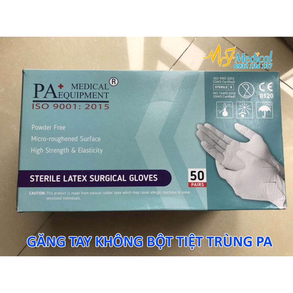 Găng Tay Phẫu Thuật Tiệt Trùng Không Bột Pa