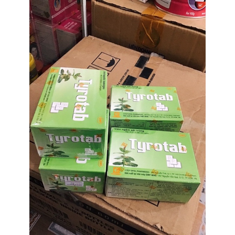 [Chính hãng] VIÊN NGẬM SÁT TRÙNG TYROTAB hộp 80 viên (10 VĨ ) - Ngậm ho  Date mới