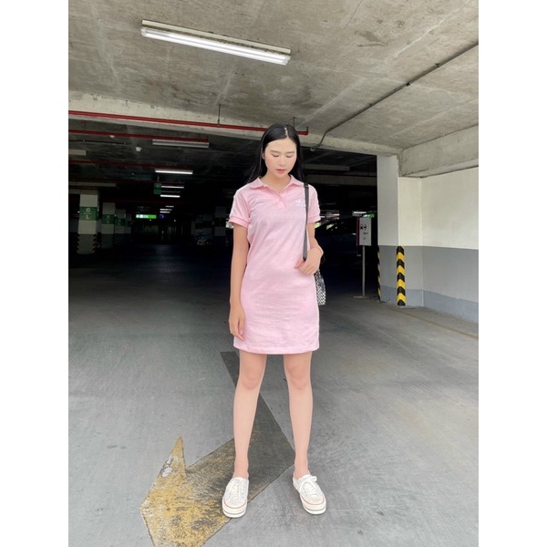 (Hàng Xuất Xịn) 1863 Váy das 2 màu đen hồng  Polo Dress Hàng chuần dày đặn