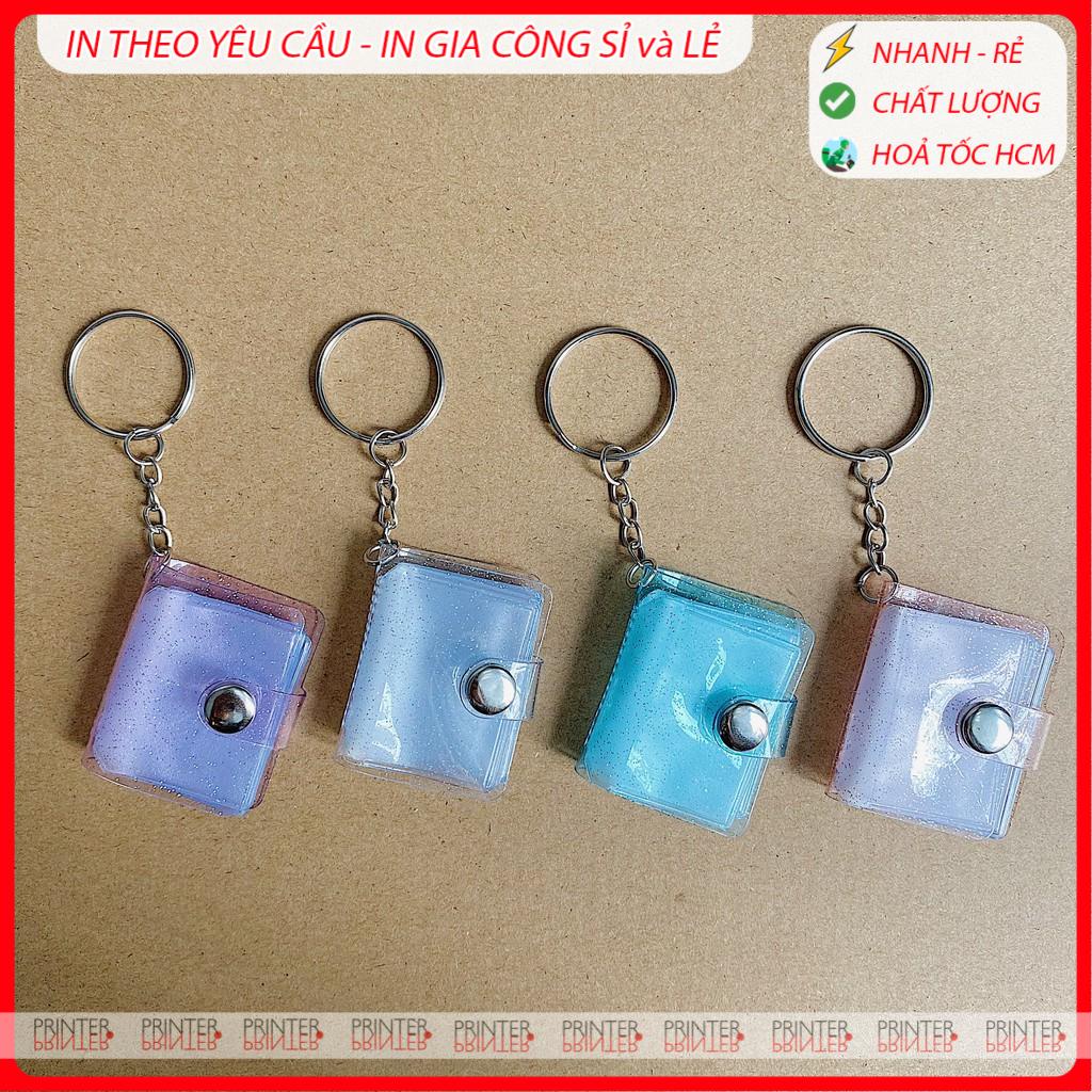 1 Móc khóa sổ album mini trong suốt không in hình- hoặc in 16 ảnh bỏ Album theo yêu cầu.