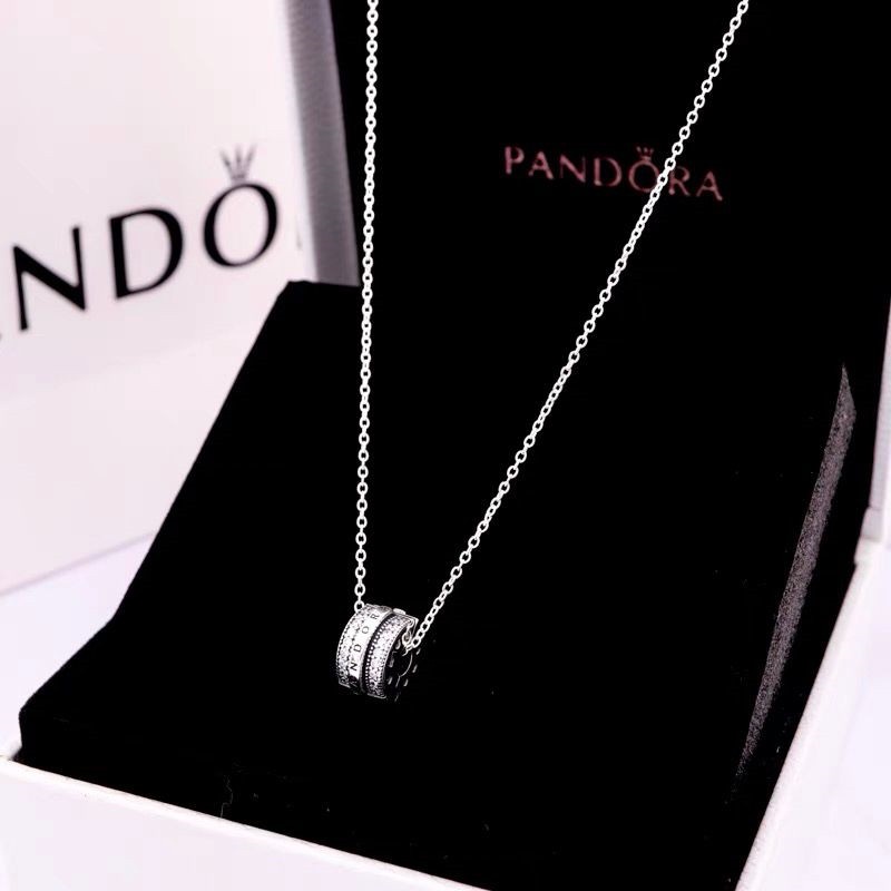 Vòng cổ Pandora Mạ Bạc 925 Đính Đá Zircon Thời Trang Cho Nữ