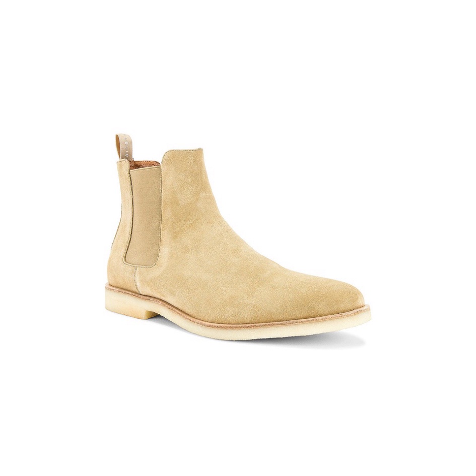 Giày thời trang nam cao cổ Chelsea boots da lộn màu tan đế tăng 3.5cm chiều cao | BigBuy360 - bigbuy360.vn