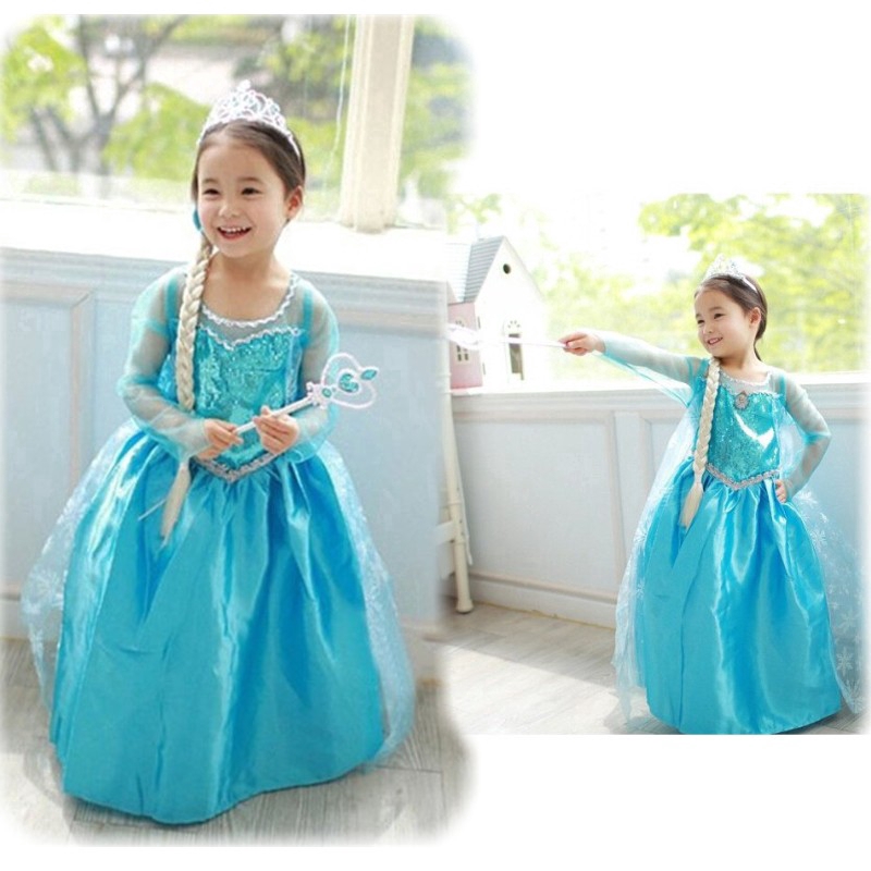 Đầm hóa trang công chúa Elsa đáng yêu cho bé gái