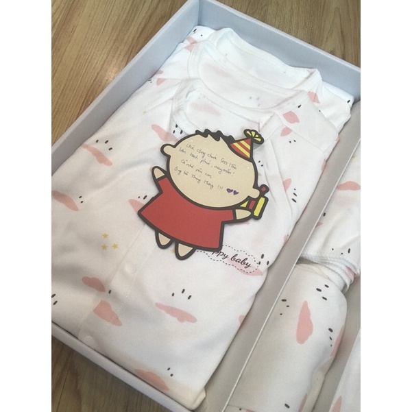 Shop bán sỉ  Set đồ sơ sinh quà tặng cho bé 22 chi tiết coton có hộp sang chảnh