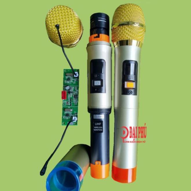 Micro không dây cho loa kéo UHF cho loa kéo dạng phím bấm - thân nhôm, micro cho loa kéo