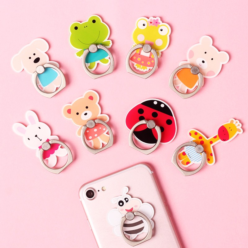 Iring Giá Đỡ Điện Thoại Chiếc Nhẫn Hình Thú Nhồi Bông Siêu Đáng Yêu Bám Chắc Lắm Luôn!