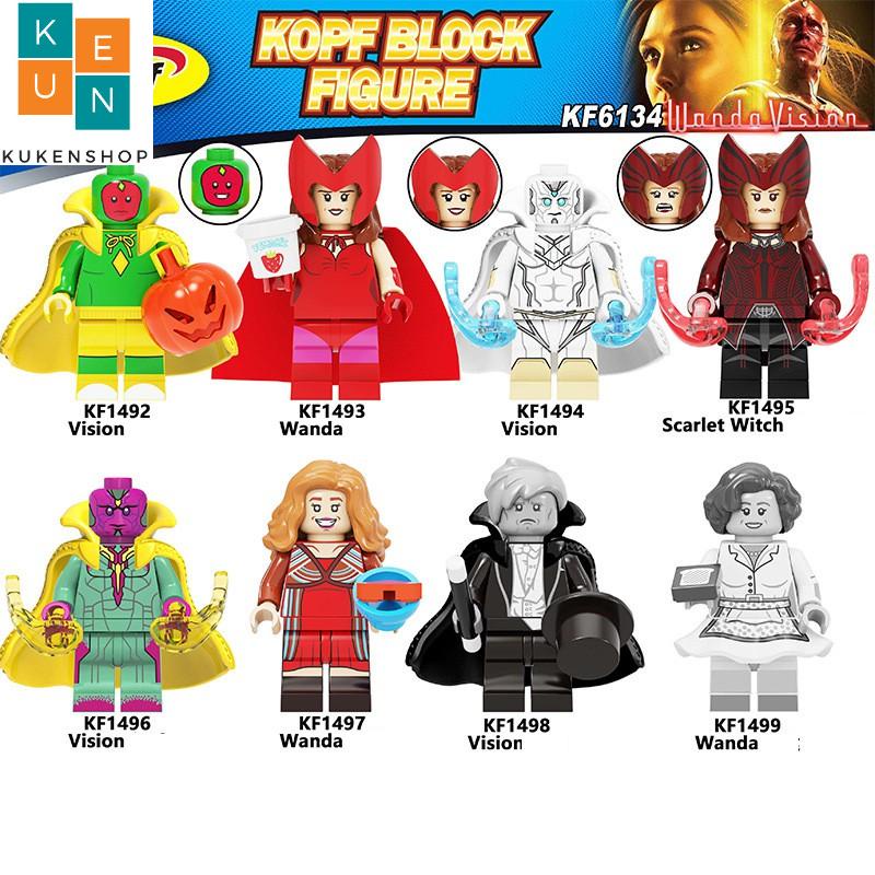 Minifigures Các Mẫu Nhân Vật Marvel DC MCU Vision Wanda Mẫu Mới Ra Siêu Đẹp KF6134