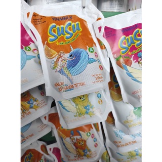 Combo 2 túi Sữa chua uống tiệt trùng Susu túi 110ml hương dâu, cam, socola