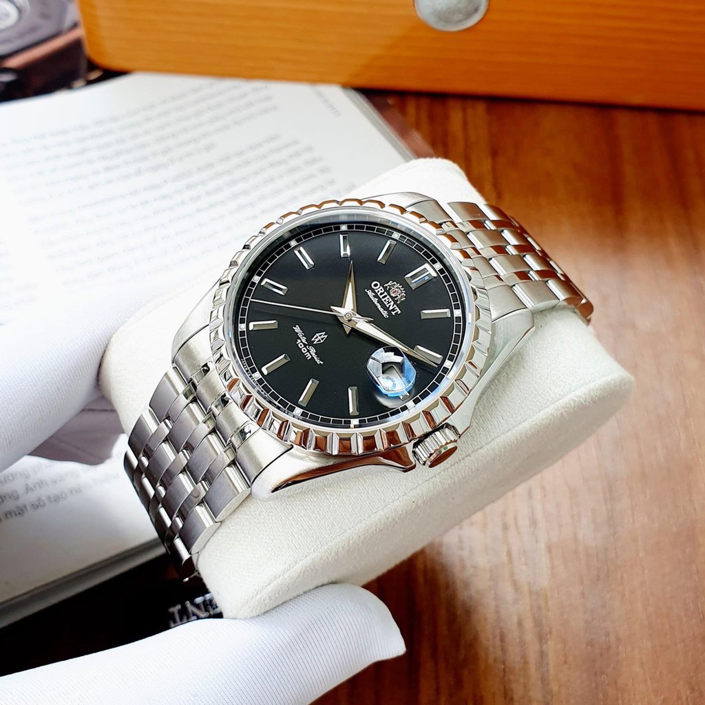 Đồng hồ Nam chính hãng Orient Automatic SER20002B0 Size 40,Mặt đen,Lịch ngày-Máy cơ tự động-Dây kim loại thép cao cấp