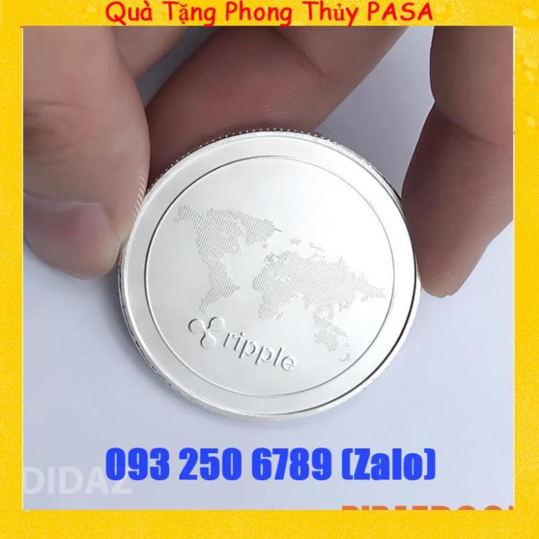 COMBO 4 Đồng Xu Bitcoin, Ethereum ETH, Dogecoin Doge, XRP Ripple mạ vàng đồ lưu niệm, sưu tầm