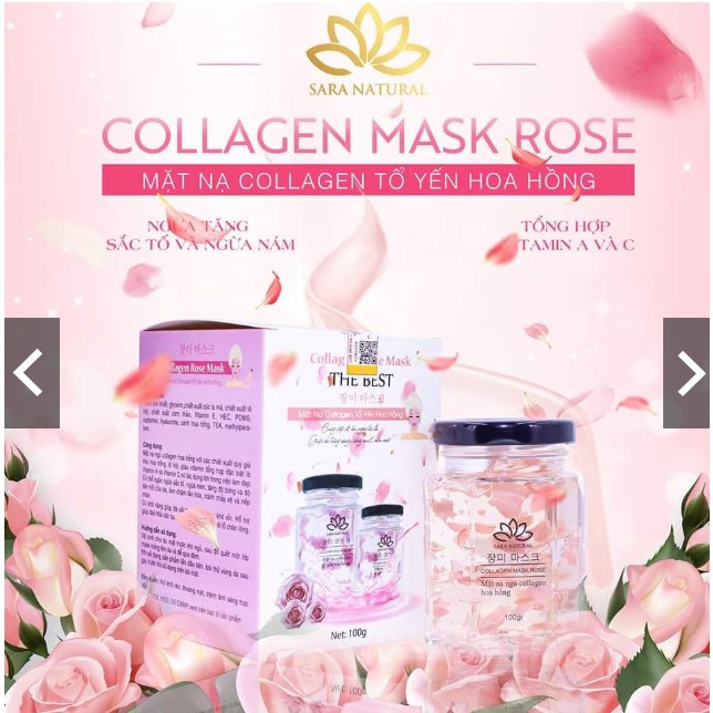 MẶT NẠ NGỦ YẾN TƯƠI COLLAGEN CÁNH HOA HỒNG THE BEST