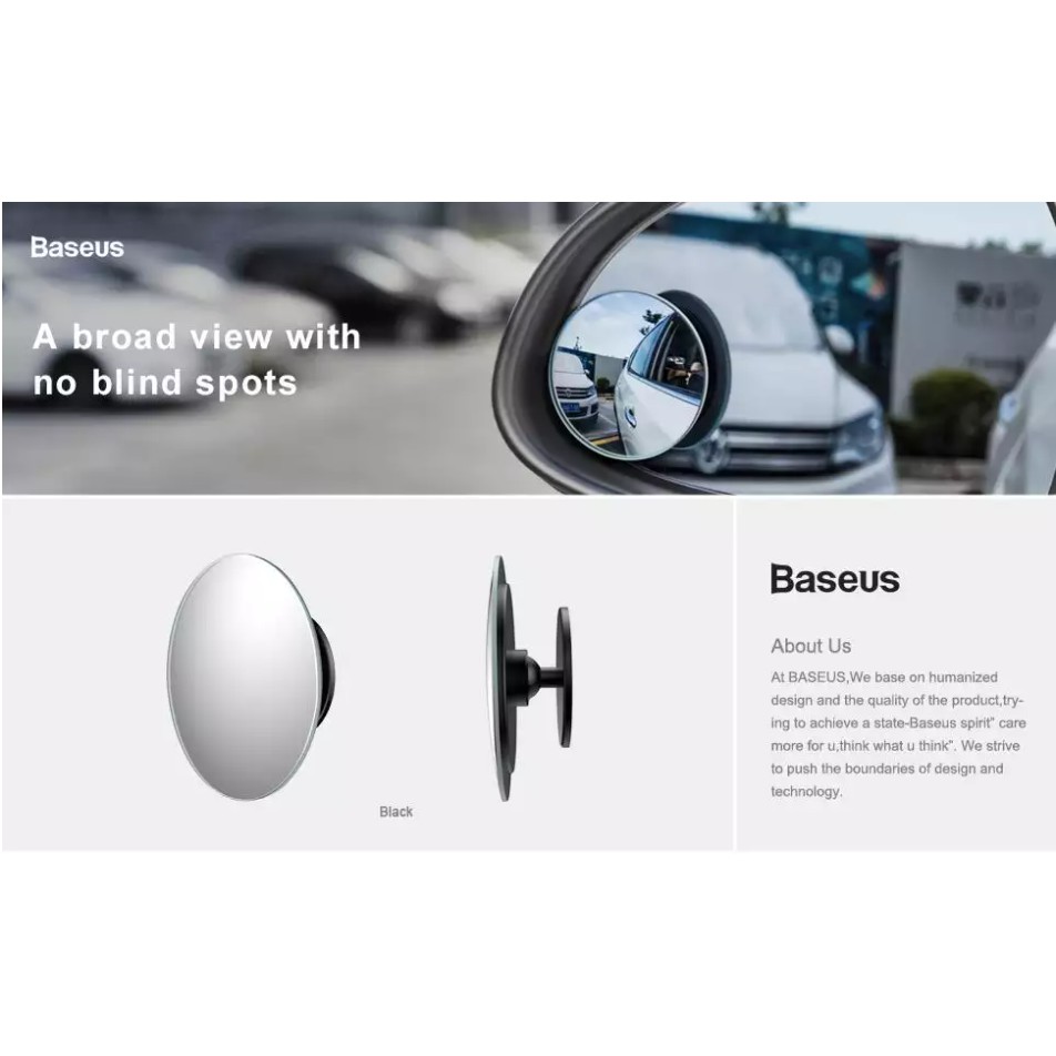Bộ 2 gương cầu lồi Baseus  mở rộng góc nhìn, chống điểm mù | BigBuy360 - bigbuy360.vn