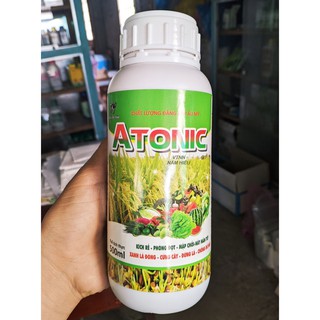 Phân bón lá ATONIC - Chai 500ml - Phóng đọt, Xanh lá, Dày lá, To lá, Mập cọng, To bụi (atonik)
