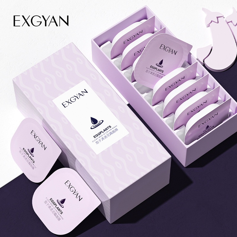 Mặt nạ Bùn Cà Tím EXGYAN dưỡng ẩm làm sạch lỗ chân lông kiểm soát dầu nhờn giảm mụn MINIGIRL MN7